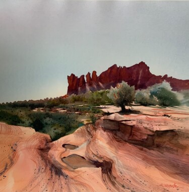 Peinture intitulée "Sedona F4 57" par Isabelle Seruch Capouillez, Œuvre d'art originale, Aquarelle