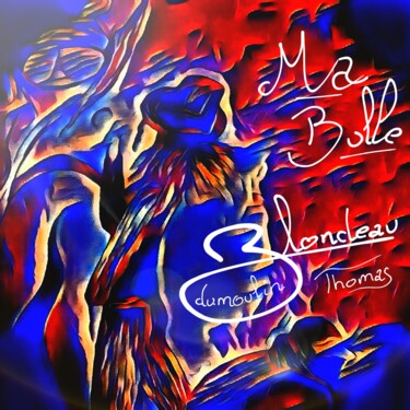 绘画 标题为“Ma bulle” 由Thomas Blondeau-Dumoulin, 原创艺术品, 标记 安装在木质担架架上