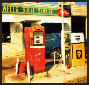 数字艺术 标题为“Gas Station No 3/4” 由Moreno Franco, 原创艺术品, 数字打印