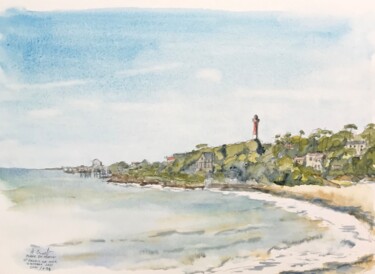 Peinture intitulée "plagedu platin depu…" par Le Trembladais, Œuvre d'art originale, Aquarelle