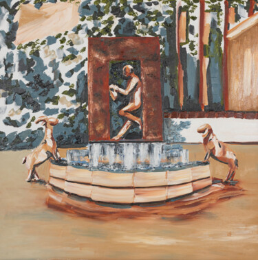 Rund um Schwabmünchen Strickerbrunnen 13/14 Painting titled "Rund um Schwabmünch…" by Karin Sternberg, Original Artwork, Oil