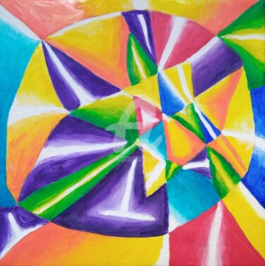 Pittura intitolato "La stella" da Arduino Rossi, Opera d'arte originale, Acrilico Montato su Telaio per barella in legno