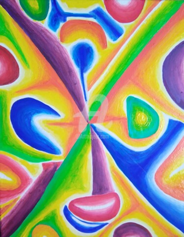 Pittura intitolato "Evoluzioni" da Arduino Rossi, Opera d'arte originale, Acrilico Montato su Telaio per barella in legno