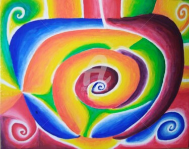 Pittura intitolato "Vortici" da Arduino Rossi, Opera d'arte originale, Acrilico Montato su Telaio per barella in legno