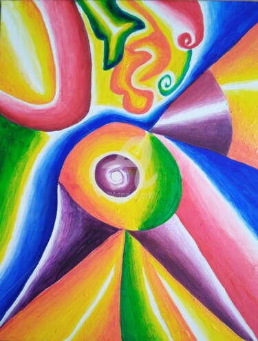 Pittura intitolato "Incontri" da Arduino Rossi, Opera d'arte originale, Acrilico Montato su Telaio per barella in legno