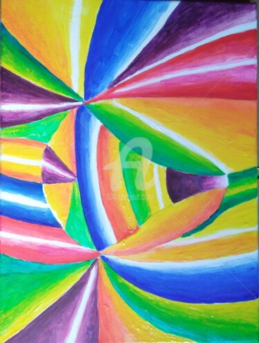 Pittura intitolato "Curve aperte" da Arduino Rossi, Opera d'arte originale, Acrilico Montato su Telaio per barella in legno