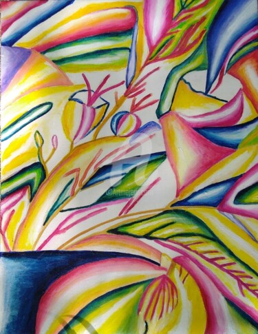 Pittura intitolato "Fiori insoliti" da Arduino Rossi, Opera d'arte originale, Acrilico Montato su Telaio per barella in legno