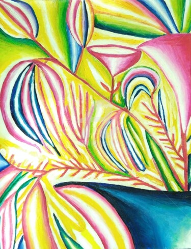 Pittura intitolato "Fiori e forme" da Arduino Rossi, Opera d'arte originale, Acrilico Montato su Telaio per barella in legno