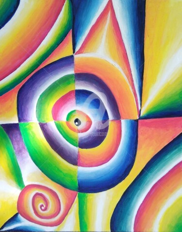 Pittura intitolato "Cerchi" da Arduino Rossi, Opera d'arte originale, Acrilico Montato su Telaio per barella in legno