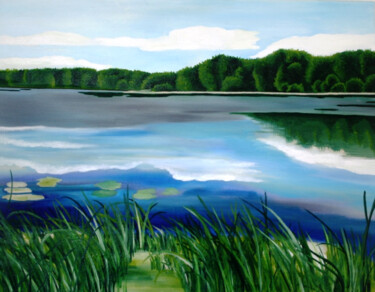Peinture intitulée "les herbes folles" par André Marthe, Œuvre d'art originale, Huile