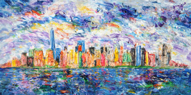 Skyline New York XXL 1 Malarstwo zatytułowany „Skyline New York XX…” autorstwa Peter Nottrott, Oryginalna praca, Akryl