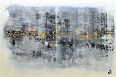 Unspoken Words - Abstract Acrylic Painting 「Unspoken Words - Ab…」というタイトルの絵画 Edelgard Schroerによって, オリジナルのアートワーク, アクリル ウッドストレッチャーフレームにマウント