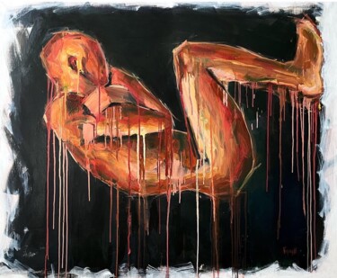 Картина под названием "In the womb" - Anastasiya Krokhmal ( Art Kroha), Подлинное произведение искусства, Масло