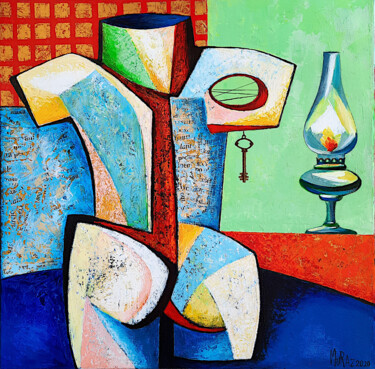 绘画 标题为“Figure with a lamp” 由Muraz Martirosyan, 原创艺术品, 油