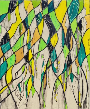 Peinture intitulée "Mur végétal" par Sophie Ackermann, Œuvre d'art originale, Acrylique