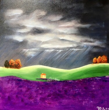Painting titled "Un jour d'octobre" by Françoise Augustine, Original Artwork, Acrylic
