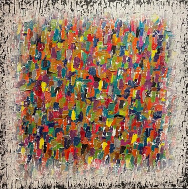 Painting titled "COULEUR" by Jennifer Zalewski, Original Artwork, Acrylic Mounted on Wood Stretcher frame
