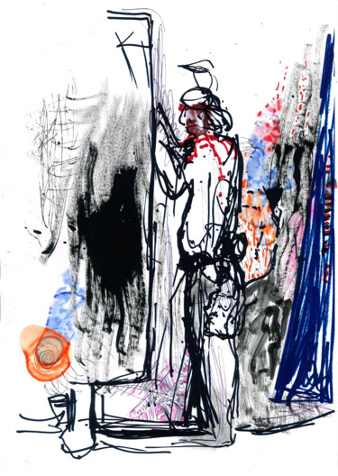 Drawing titled "Hidden" by Dimitris Kritsotakis, Original Artwork, Marker