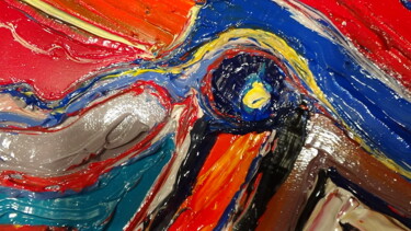 Peinture intitulée "tres gros plan du t…" par Frederic Servian, Œuvre d'art originale, Huile