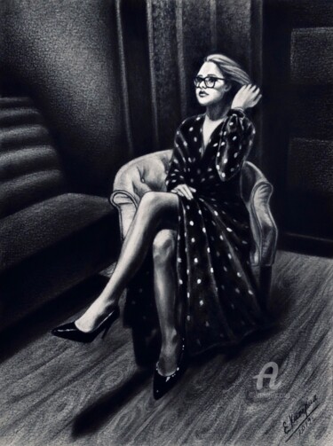 The scent of a woman Dessin intitulée "The scent of a woman" par Evgenia Kiperiya, Œuvre d'art originale, Graphite