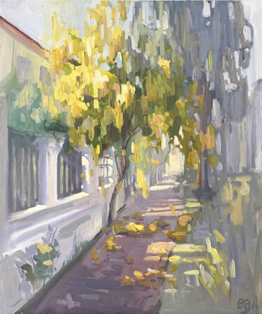 Blooming golden tree Painting titled "Blooming golden tr…" by Anna Bogushevskaya, Original Artwork, Oil