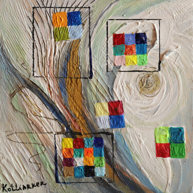 Pixelization #6 Painting titled "Pixelization #6" by Elena Kotliarker, Original Artwork, Acrylic Mounted on Wood Stretcher frame