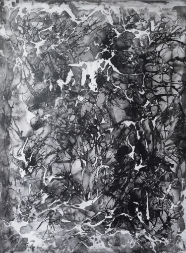 绘画 标题为“Hypnagogy 2” 由Jérémy Jacquin, 原创艺术品, 丙烯 安装在木质担架架上