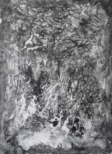 绘画 标题为“Hypnagogy 3” 由Jérémy Jacquin, 原创艺术品, 丙烯 安装在木质担架架上