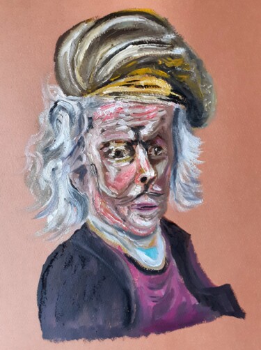 Painting titled "Funky Rembrandt" by Amazeigh Bouzékri, Original Artwork, Oil