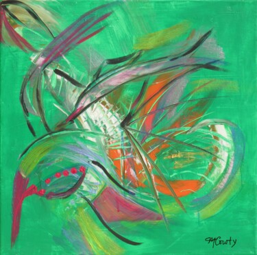 Peinture intitulée "Oiseaux migrateurs" par Myriam Courty, Œuvre d'art originale, Acrylique Monté sur Châssis en bois