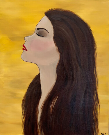 Painting titled "Fri" by Sofie Hellberg, Original Artwork, Acrylic Mounted on Wood Stretcher frame