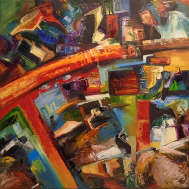 Peinture intitulée "La Roue du Temps (F…" par Isabelle Ilic, Œuvre d'art originale, Huile