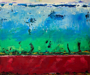 Blau Grün Rot Lands-Cape - Originalbild 绘画 标题为“Blau Grün Rot Land…” 由Rudi Eckerle, 原创艺术品, 颜料