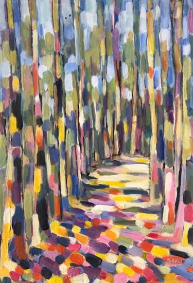 绘画 标题为“Forêt 8” 由Jean-François Groisy, 原创艺术品, 丙烯 安装在木质担架架上