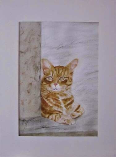 REPSOL - aquarelle originale unique ENCART COMPRIS 绘画 标题为“REPSOL - aquarelle…” 由Eliane Morvan (CREADELI "les petits bonheurs d'Eli"), 原创艺术品, 水彩 安装在木质担架架上