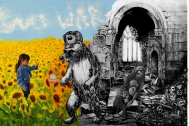 Digital Arts titled "Ukraina & Artmajeur…" by Sorin Niculae Lazar, Original Artwork, Photo Montage