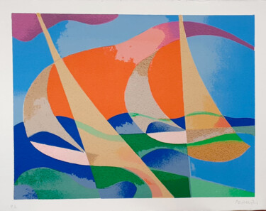 Printmaking titled "Vele mare" by Osvaldo Peruzzi, Original Artwork, Etching