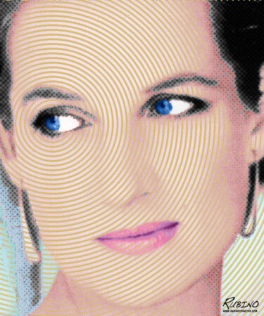 绘画 标题为“Princess Lady Diana” 由Tony Rubino, 原创艺术品, 丙烯 安装在木质担架架上