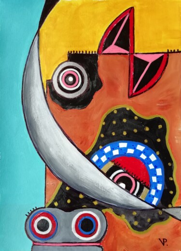 绘画 标题为“Cubist portrait of…” 由Pepe Villan, 原创艺术品, 丙烯