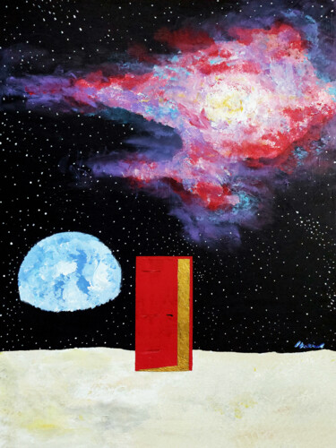 绘画 标题为“la porta rossa” 由Enrico Torricelli, 原创艺术品, 丙烯 安装在木质担架架上