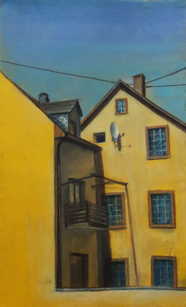 Drawing titled "The yellow day" by Alena Volkava, Original Artwork, Pastel