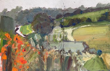 Buriton Farm, Poppies Peinture intitulée "Buriton Farm, Poppi…" par Georgina Rey, Œuvre d'art originale, Huile