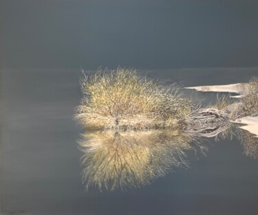 Painting titled "Réflexion" by Patrick Egger, Original Artwork, Acrylic Mounted on Wood Stretcher frame