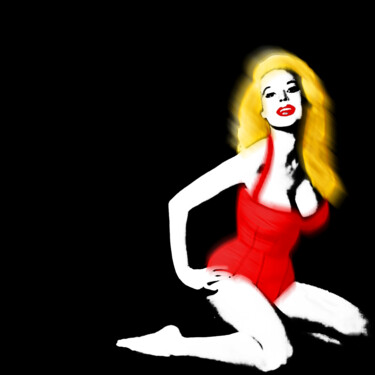 绘画 标题为“Jayne Mansfield” 由Tony Rubino, 原创艺术品, 丙烯 安装在木质担架架上