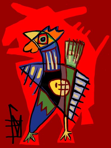 Digital Arts titled "du coq à l'âne" by Franck Vidal, Original Artwork, Digital Painting