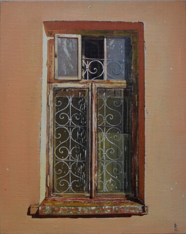 Very beautiful window Peinture intitulée "Very beautiful wind…" par Eugene Panov, Œuvre d'art originale, Huile Monté sur Carton