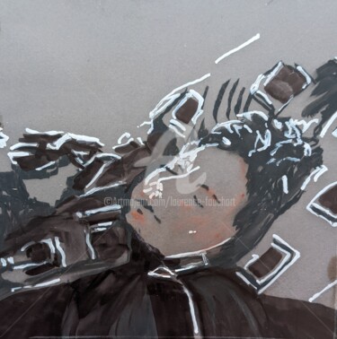 图画 标题为“Sommeil paradoxal” 由Laurence Fauchart, 原创艺术品, 墨