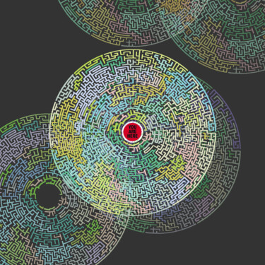 Maze You Cant Get There From Here 绘画 标题为“Maze You Cant Get T…” 由Tony Rubino, 原创艺术品, 丙烯 安装在木质担架架上