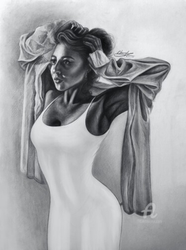 Self-portrait of Evgenia Kiperiya 图画 标题为“Self-portrait of Ev…” 由Evgenia Kiperiya, 原创艺术品, 石墨