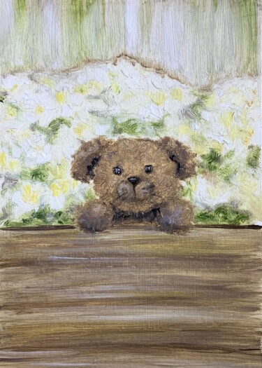 Puppy for March 8 Peinture intitulée "Puppy for March 8" par Katrin Gergert, Œuvre d'art originale, Huile